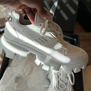 White Prada cloudburst sneakers